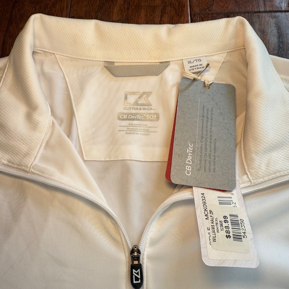 Men's Cutter & Buck White Texas A&M Aggies Adapt Eco Knit Quarter-Zip Pullover - Picture 3 of 10